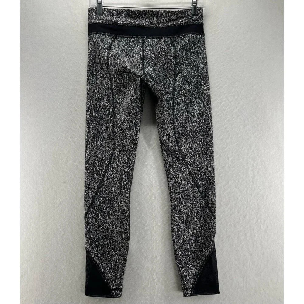 Lululemon Leggings Women Sz 6 Run Inspire Crop II Pull On Stretch Workout Gray - Picture 2 of 10